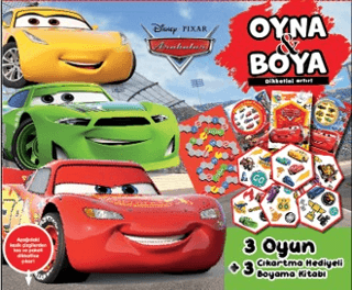 Disney Arabalar Oyna ve Boya Kutulu Set