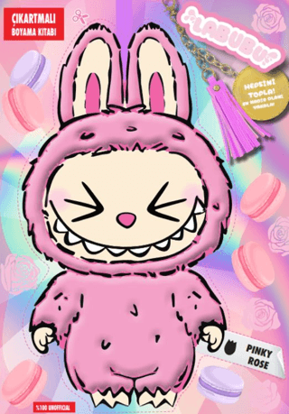 Labubu Pinky Rose Çılgın Koleksiyon – Çıkartmalı Boyama Kitabı