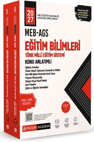 2027 MEB-AGS Eğitim Bilimleri ve Türk Milli Eğitim Sistemi Konu Anlatımlı (2 Cilt)