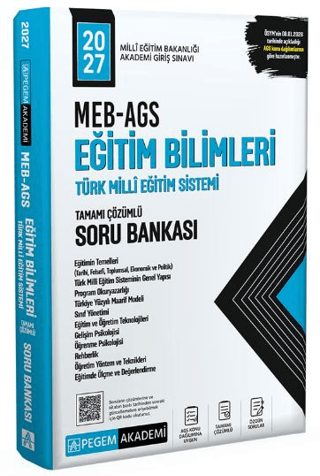 2027 MEB-AGS Eğitim Bilimleri ve Türk Milli Eğitim Sistemi Soru Bankası