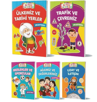 Boya Öğren Çıkartmalı Çocuk Kitapları (5 Kitap Takım)