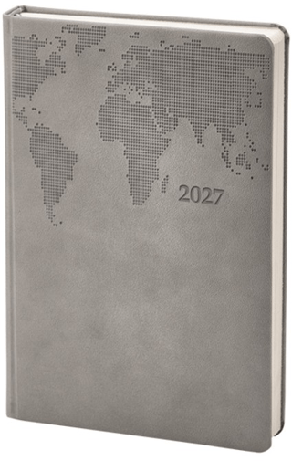 2027 Termoderi Dünya Haritası Desenli Ajanda - Gri 378