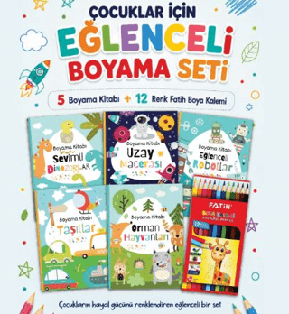NTT 5'li Boyama Kitabı + 12'li Kuru Boya Kalemi Set 1