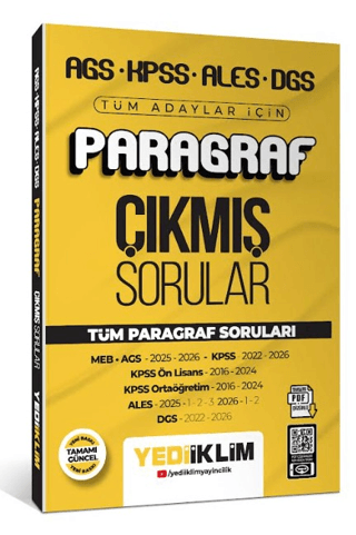 AGS KPSS ALES DGS Tüm Adaylar için Paragraf Tamamı PDF Çözümlü Çıkmış Sorular