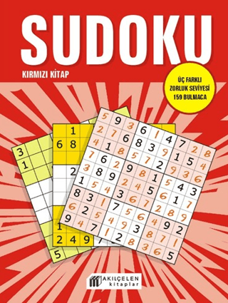 Sudoku Kırmızı Kitap - Üç Farklı Zorluk Seviyesi 159 Bulmaca