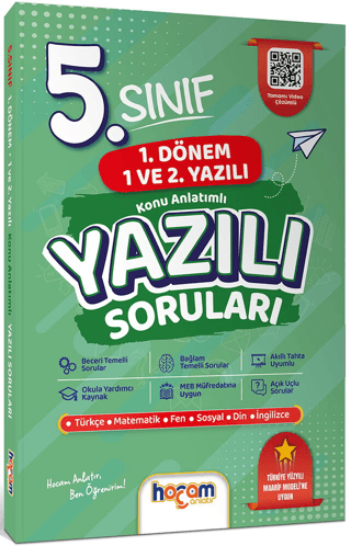 5. Sınıf Konu Anlatımlı Yazılı Soruları Tamamı Video Çözümlü - Hediye Planlama Kitapçığı