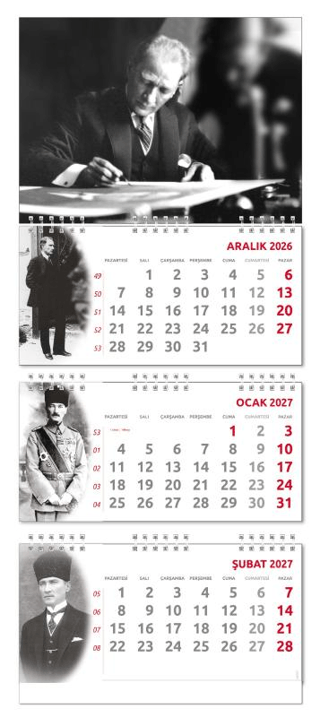 2027 Atatürk Gemici Duvar Takvimi - İmza