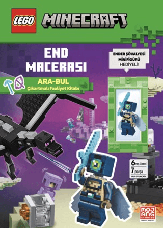 Lego Minecraft End Macerası - Ara-Bul Çıkartmalı Faaliyet Kitabı - Ender Şövalyesi Minifügürü Hediyeli