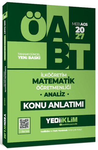 2027 MEB AGS ÖABT İlköğretim Matematik Öğretmenliği - Analiz Konu Anlatımı