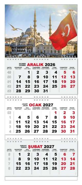 2027 Gemici Duvar Takvimi - Yeni Camii