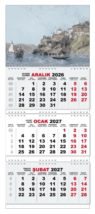 2027 Gemici Duvar Takvimi - Sandal Sefası