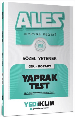 2027 ALES Master Serisi Sözel Yetenek Çek Kopart Yaprak Test