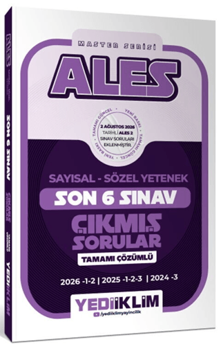ALES Sayısal Sözel Yetenek Tamamı Çözümlü Master Serisi Son 6 Sınav Çıkmış Sorular