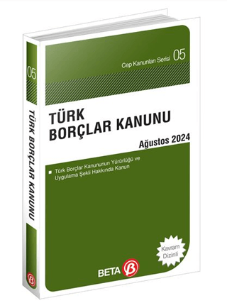 Türk Borçlar Kanunu - Ağustos 2024