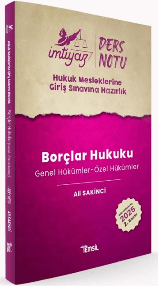 İmtiyaz HMGS Borçlar Hukuku Genel Hükümler - Özel Hükümler Ders Notları