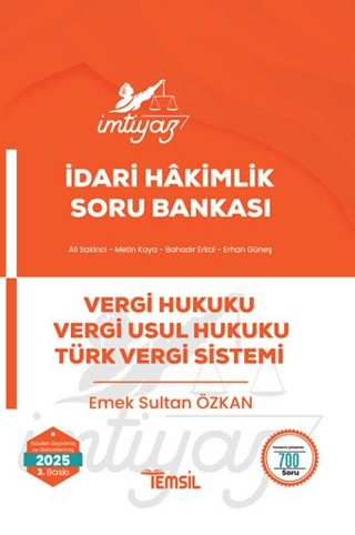 İmtiyaz İdari Hakimlik Vergi Hukuku Vergi Usul Hukuku Türk Vergi Sistemi Soru Bankası