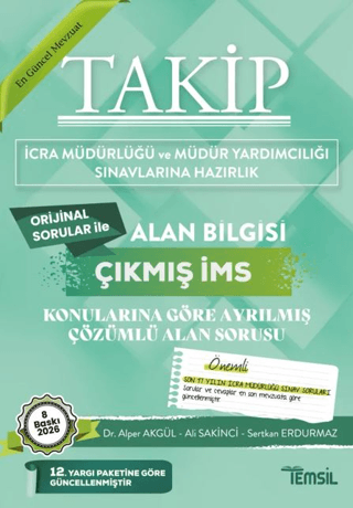 Takip Çıkmış İcra Müdürlüğü Alan Bilgisi Çıkmış Soru Bankası