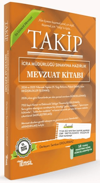 Takip İcra Müdürlüğü Sınavına Hazırlık Mevzuat Kitabı