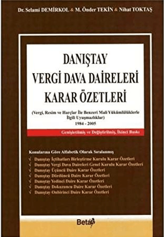 Danıştay Vergi Dava Daireleri Karar Özetleri