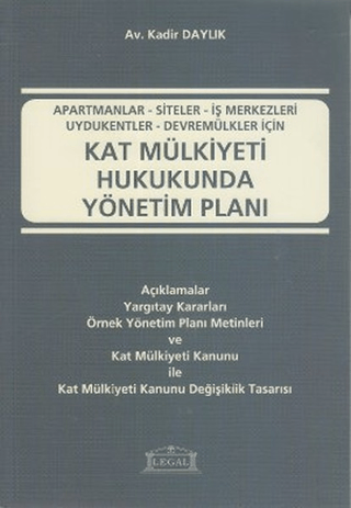 Kat Mülkiyeti Hukukunda Yönetim Planı