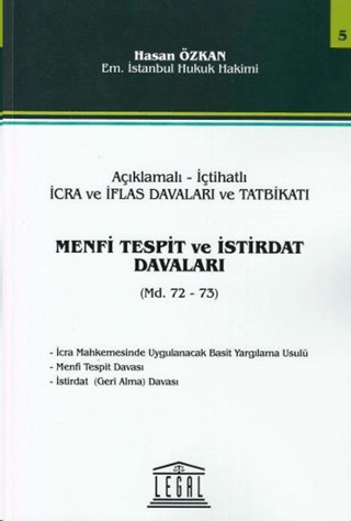 Açıklamalı - İçtihatlı İcra ve İflas Davaları ve Tatbikatı, Menfi Tespit ve İstirdat Davaları (Md. 72-73)