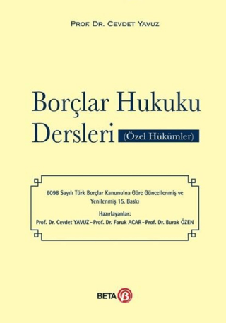 Borçlar Hukuku Dersleri (Özel Hükümler)