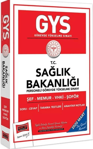 2020 GYS T.C. Sağlık Bakanlığı Şef Memur VHKİ Şoför İçin Çalışma Kitabı