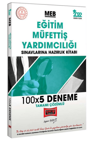 2022 MEB Eğitim Müfettiş Yardımcılığı Sınavlarına Hazırlık Kitabı Tamamı Çözümlü 100x5 Deneme