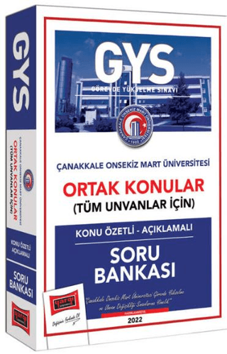 Çanakkale Üniversitesi GYS Konu Özetli Açıklamalı Soru Bankası