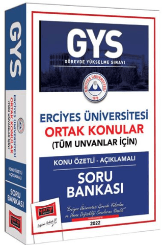Erciyes Üniversitesi GYS Konu Özetli Açıklamalı Soru Bankası