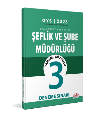 Adalet Bakanlığı Şube Müdürü Merkez) - Şef Merkez) GYS Çözümlü 3 Deneme Sınavı