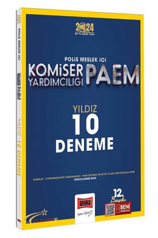 2024 Polis Meslek İçi PAEM Komiser Yardımcılığı Yıldız Serisi Yıldız 10 Deneme