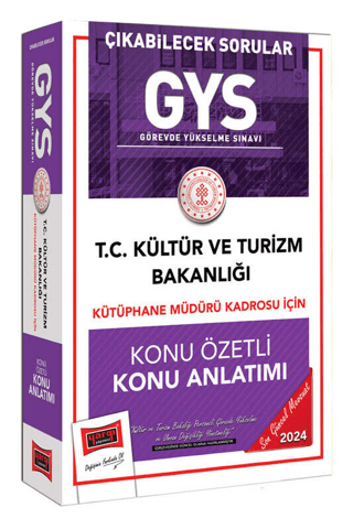 2024 GYS Kültür ve Turizm Bakanlığı Kütüphane Müdürü Kadrosu İçin Konu Anlatımı ve Sorular